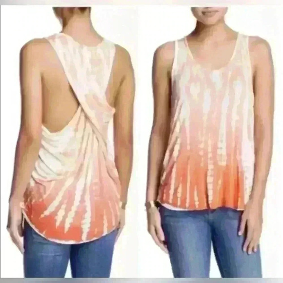 Young Fabulous & Broke Tops - Young Fabulous & Broke Dip-die  Crew Neck Hippie Dopamine  Sleeves  Boho size S